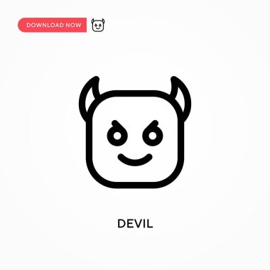 Devil Simple vektör simgesi. Web sitesi veya mobil uygulama için modern, basit düz vektör çizimi
