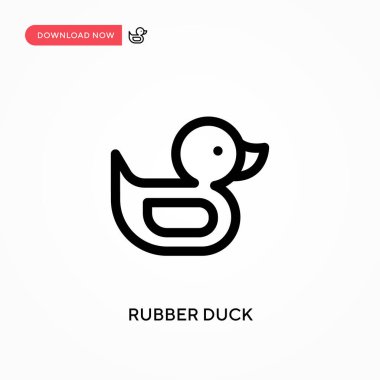 Kauçuk ördek basit vektör simgesi. Web sitesi veya mobil uygulama için modern, basit düz vektör çizimi