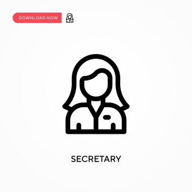 Sekreter Basit vektör simgesi. Web sitesi veya mobil uygulama için modern, basit düz vektör çizimi