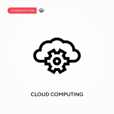 Bulut hesaplama basit vektör simgesi. Web sitesi veya mobil uygulama için modern, basit düz vektör çizimi