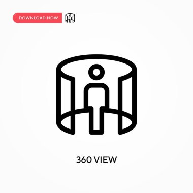 360 görünüm basit vektör simgesi. Web sitesi veya mobil uygulama için modern, basit düz vektör çizimi