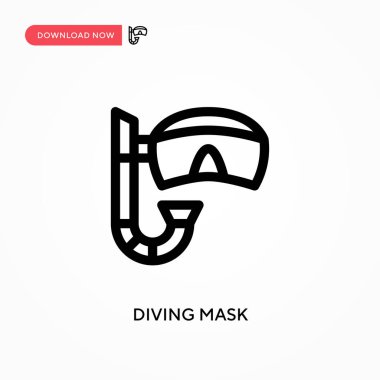Dalış maskesi Basit vektör simgesi. Web sitesi veya mobil uygulama için modern, basit düz vektör çizimi