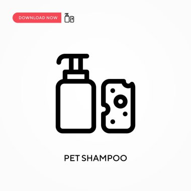Hayvan şampuanı basit vektör simgesi. Web sitesi veya mobil uygulama için modern, basit düz vektör çizimi