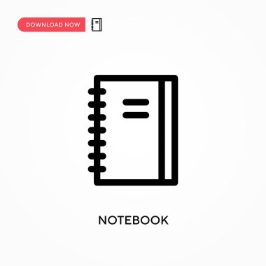 Not Defteri Basit vektör simgesi. Web sitesi veya mobil uygulama için modern, basit düz vektör çizimi