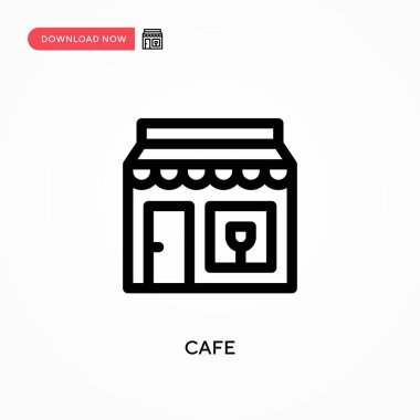 Cafe Simple vektör simgesi. Web sitesi veya mobil uygulama için modern, basit düz vektör çizimi