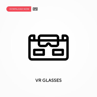VR gözlükleri basit vektör simgesi. Web sitesi veya mobil uygulama için modern, basit düz vektör çizimi