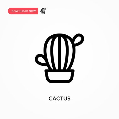 Kaktüs basit vektör simgesi. Web sitesi veya mobil uygulama için modern, basit düz vektör çizimi