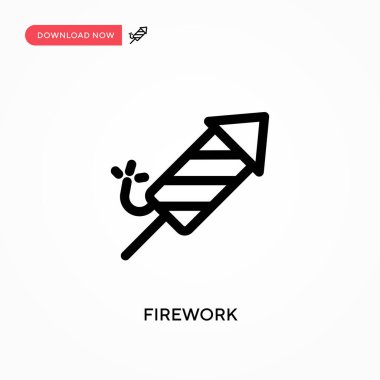 Havai fişek basit vektör simgesi. Web sitesi veya mobil uygulama için modern, basit düz vektör çizimi