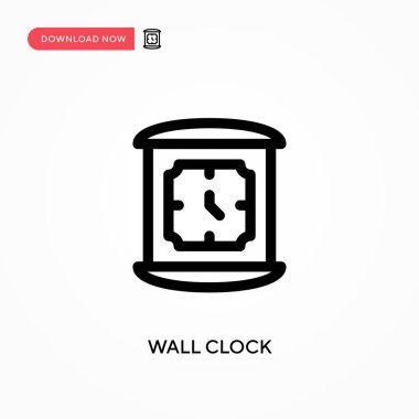 Duvar saati basit vektör simgesi. Web sitesi veya mobil uygulama için modern, basit düz vektör çizimi