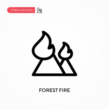 Orman yangını basit vektör ikonu. Web sitesi veya mobil uygulama için modern, basit düz vektör çizimi