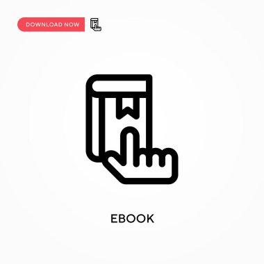 Ebook Basit vektör simgesi. Web sitesi veya mobil uygulama için modern, basit düz vektör çizimi