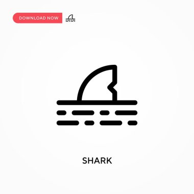 Köpek balığı basit vektör simgesi. Web sitesi veya mobil uygulama için modern, basit düz vektör çizimi