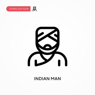 Hintli adam basit vektör ikonu. Web sitesi veya mobil uygulama için modern, basit düz vektör çizimi