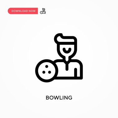 Bowling basit vektör simgesi. Web sitesi veya mobil uygulama için modern, basit düz vektör çizimi