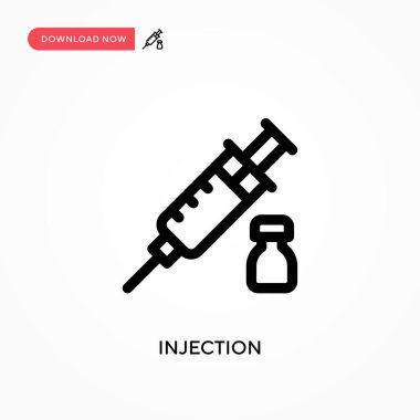 Enjeksiyon basit vektör simgesi. Web sitesi veya mobil uygulama için modern, basit düz vektör çizimi