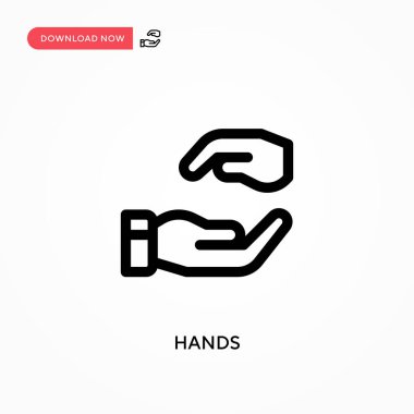 Eller basit vektör simgesi. Web sitesi veya mobil uygulama için modern, basit düz vektör çizimi