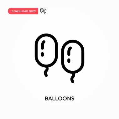 Balonlar basit vektör simgesi. Web sitesi veya mobil uygulama için modern, basit düz vektör çizimi