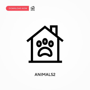 Hayvanlar 2 basit vektör simgesi. Web sitesi veya mobil uygulama için modern, basit düz vektör çizimi