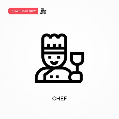 Şef Basit vektör simgesi. Web sitesi veya mobil uygulama için modern, basit düz vektör çizimi