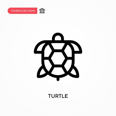 Kaplumbağa Basit vektör simgesi. Web sitesi veya mobil uygulama için modern, basit düz vektör çizimi