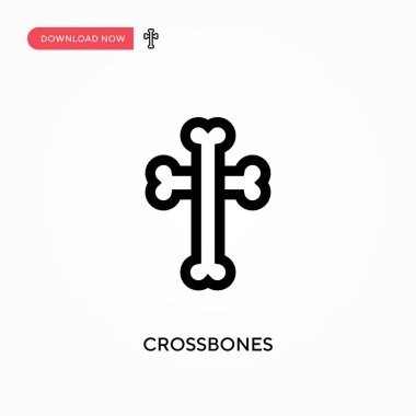 Crossbones basit vektör simgesi. Web sitesi veya mobil uygulama için modern, basit düz vektör çizimi
