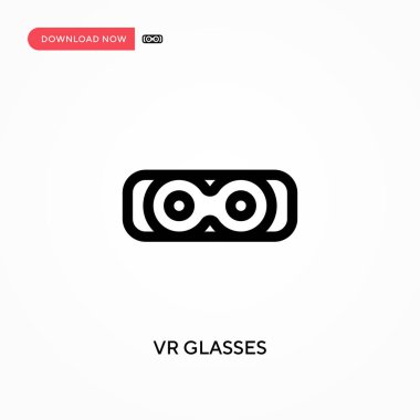 VR gözlükleri basit vektör simgesi. Web sitesi veya mobil uygulama için modern, basit düz vektör çizimi