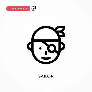 Sailor Basit vektör simgesi. Web sitesi veya mobil uygulama için modern, basit düz vektör çizimi