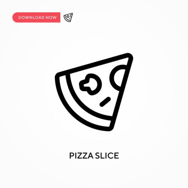 Pizza dilimi basit vektör simgesi. Web sitesi veya mobil uygulama için modern, basit düz vektör çizimi