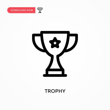 Kupa basit vektör simgesi. Web sitesi veya mobil uygulama için modern, basit düz vektör çizimi