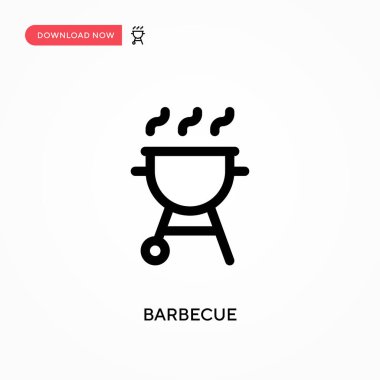 Barbekü basit vektör simgesi. Web sitesi veya mobil uygulama için modern, basit düz vektör çizimi