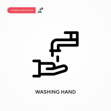 El yıkama basit vektör simgesi. Web sitesi veya mobil uygulama için modern, basit düz vektör çizimi