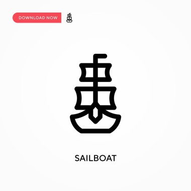 Yelkenli basit vektör simgesi. Web sitesi veya mobil uygulama için modern, basit düz vektör çizimi