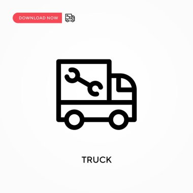 Kamyon Basit vektör simgesi. Web sitesi veya mobil uygulama için modern, basit düz vektör çizimi