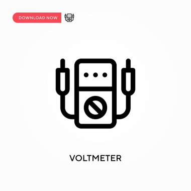 Voltmetre basit vektör simgesi. Web sitesi veya mobil uygulama için modern, basit düz vektör çizimi