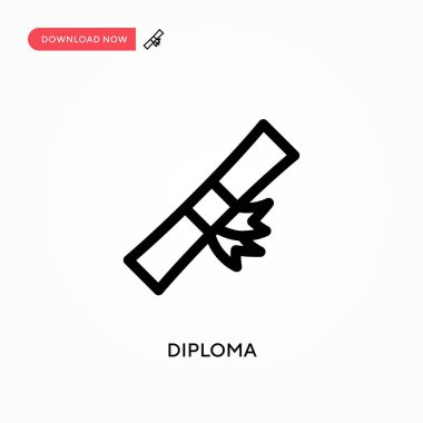 Diploma basit vektör simgesi. Web sitesi veya mobil uygulama için modern, basit düz vektör çizimi