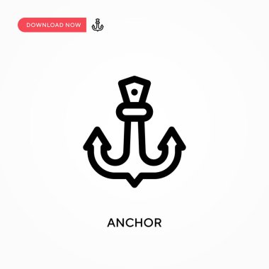 Çapa Basit vektör simgesi. Web sitesi veya mobil uygulama için modern, basit düz vektör çizimi