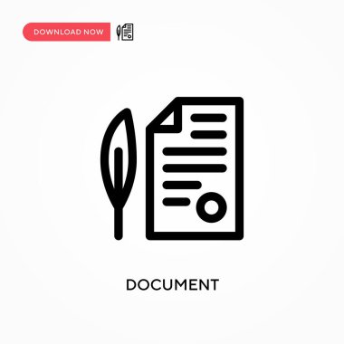 Belge Basit vektör simgesi. Web sitesi veya mobil uygulama için modern, basit düz vektör çizimi