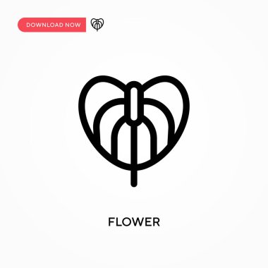 Çiçek Basit vektör simgesi. Web sitesi veya mobil uygulama için modern, basit düz vektör çizimi