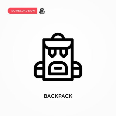 Sırt çantası Basit vektör simgesi. Web sitesi veya mobil uygulama için modern, basit düz vektör çizimi