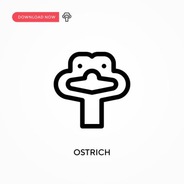 Devekuşu basit vektör simgesi. Web sitesi veya mobil uygulama için modern, basit düz vektör çizimi