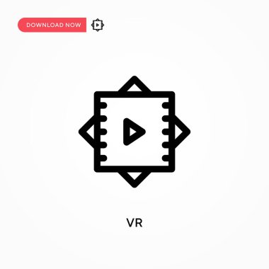 Vr Basit vektör simgesi. Web sitesi veya mobil uygulama için modern, basit düz vektör çizimi