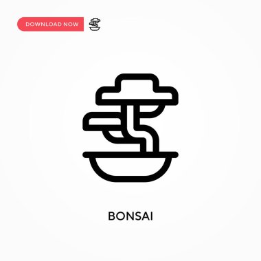Bonsai Basit vektör simgesi. Web sitesi veya mobil uygulama için modern, basit düz vektör çizimi