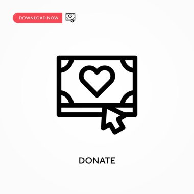 Basit vektör simgesi bağışla. Web sitesi veya mobil uygulama için modern, basit düz vektör çizimi