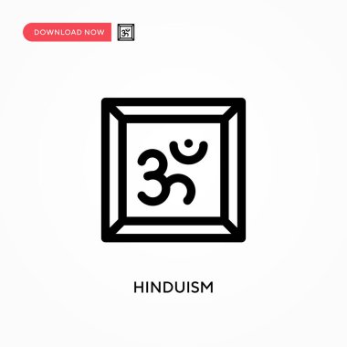 Hinduizm basit vektör simgesi. Web sitesi veya mobil uygulama için modern, basit düz vektör çizimi