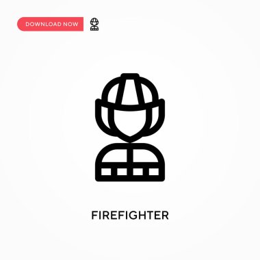 İtfaiyeci, basit vektör ikonu. Web sitesi veya mobil uygulama için modern, basit düz vektör çizimi
