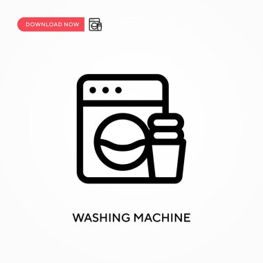 Çamaşır makinesi basit vektör simgesi. Web sitesi veya mobil uygulama için modern, basit düz vektör çizimi