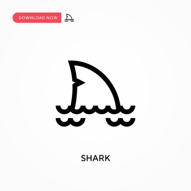 Köpek balığı basit vektör simgesi. Web sitesi veya mobil uygulama için modern, basit düz vektör çizimi