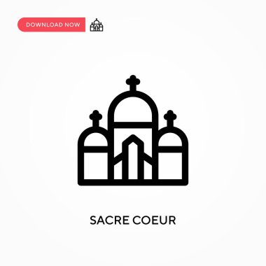 Sacre coeur basit vektör simgesi. Web sitesi veya mobil uygulama için modern, basit düz vektör çizimi