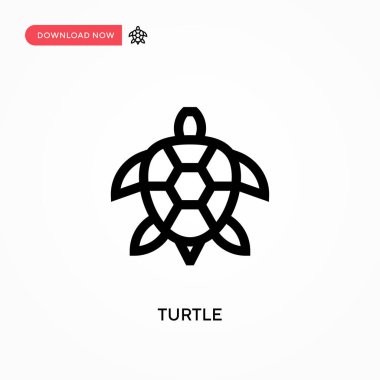 Kaplumbağa Basit vektör simgesi. Web sitesi veya mobil uygulama için modern, basit düz vektör çizimi