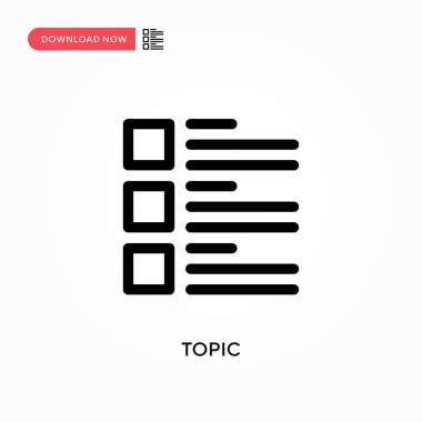 Konu Basit vektör simgesi. Web sitesi veya mobil uygulama için modern, basit düz vektör çizimi